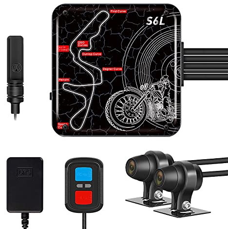 VSYSTO Screenless Motorcycle Record WiFi GPS 140 ° Wide Angle Dual 1080P Anteriore e Posteriore Lente di Visione Notturna Lente GPS Corpo Completo Impermeabile DVR Cyclic Record