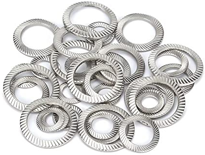 FEEIMOL Rondelle Piatte Seghettate M4x7mm Rondella di Bloccaggio in Acciaio Inox (90 pcs)