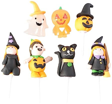 Garneck 7 Stück Statue Cupcake Halloween Kuchen Dekorationen Halloween Kuchen Ornament Einsatz Party Topper Puppe