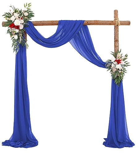 HUHJYUGE Hochzeit Vorhang Hochzeitsbogen 1 Stück 75x1000cm, Eleganter Querbehang Gardine, Drapierstoff Polyester Tüll Foto Hintergrund, für Fotografie Party Hochzeit Geburtstag Taufe
