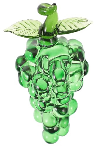 OSALADI Decorazione Uva Artificiale in Cristallo Verde, 1 Pezzo | Figurina da Tavolo per Soggiorno, Frutta Finta Lavorata a Mano, per Occasioni e Raccolta Decorativa