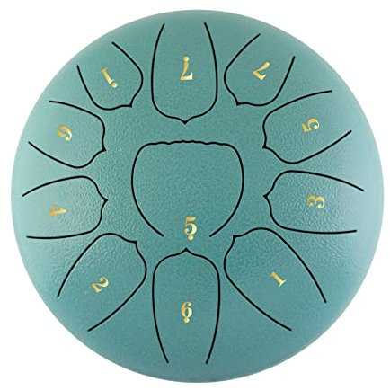 Fesjoy Zungentrommel aus Stahl 6 Zoll Steel Tongue Drum 11 Notes Handpan Drum mit Drum Mallet Finger Picks Percussion für Meditation Yoga