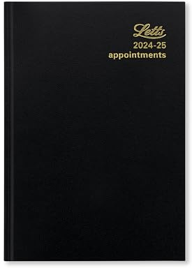 Letts of London Schülerkalender 2024/2025, DIN A5, ein Tag pro Seite, mit Terminplaner, Schwarz