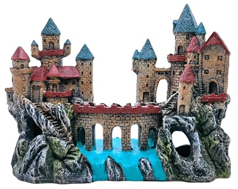M2cbridge Antique Roman Column Ruins European Castle Aquarium Decorations Fish Tank Hideout Rocks (Large Castle)