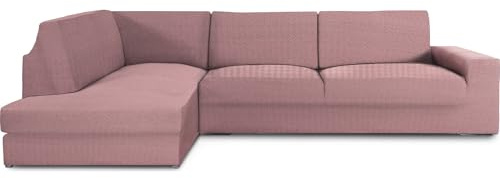 ECOMMERC3 | Copridivano Chaiselongue Braccio sinistro con schienale super elastico - Copridivano con chaise longue, rosa protettivo traspirante, con schiuma e gomma, valida destra o sinistra