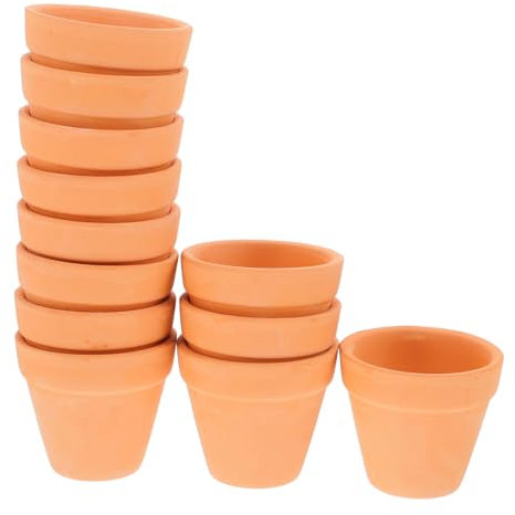 GAROZATION 12stücke Kleine Braune Terrakotta-töpfe Sukkulenten-pflanzgefäße Aus Tontopf Winzige Blumentöpfe Mit Drainage Für Pflanzen Draußen DIY-bastelarbeiten