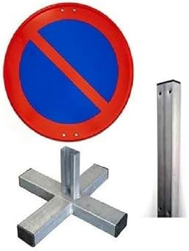 FERRETELIX® Señal R-308 Prohibido Aparcar con Poste 1,5 m y Cruceta