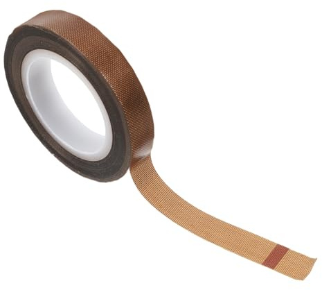 BUGUUYO Ptfe Isolierband 10mm aus Glasfaser, Antistatisch, 1 Rolle | Hochtemperatur Ausführung für Hot Melt und Schweißgeräte mit Impulsfunktion, Hohe Festigkeit, Präzise Versiegelung