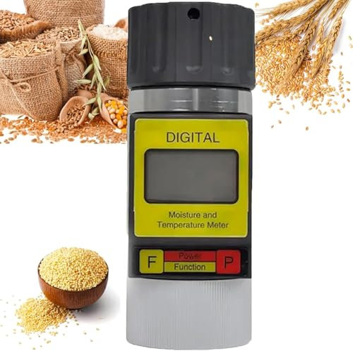 hocvseo Analizador Digital De Humedad De Grano, Medidor De Humedad De Granos con Pantalla De Visualización, Mide 24 Granos Diferentes, Ajuste Automático De Temperatura, para Maíz, Arroz, Trigo