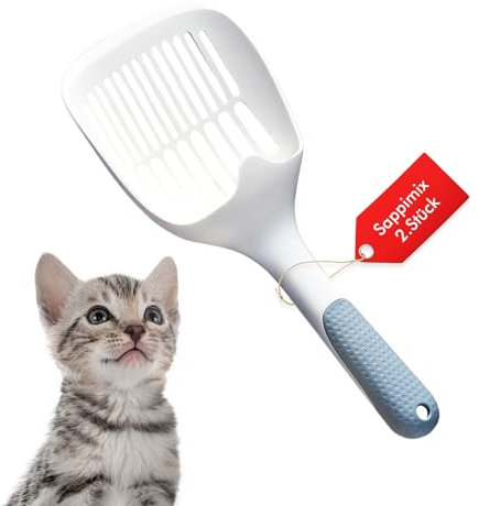 SappiMix Premium Katzenstreu-Schaufel 2er Set | Ergonomisch, robust | Für müheloses, gründliches Reinigen der Katzentoilette – Perfekte Hygiene & Pflege für Ihr Katzenklo (2)