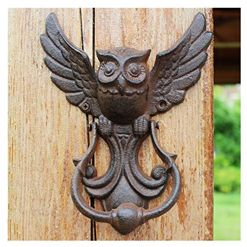 Antiker Türklopfer, Klopfring für die Vordertür, Türklopfer Eisenklopfer Handwerk Vintage Eule Türklopfen Antiker Türgriff Garten Haus Wanddekoration(Owl)