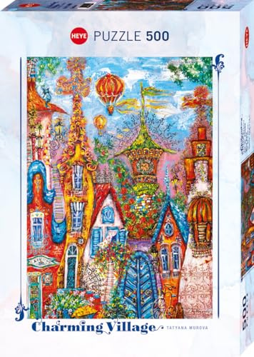 HEYE Puzzle 500 Teile für Erwachsene „Blue Gate“ | Charmantes Stadtmotiv mit großem blauen Tor, heimeliger Atmosphäre & liebevollen Details, 35 x 50 cm