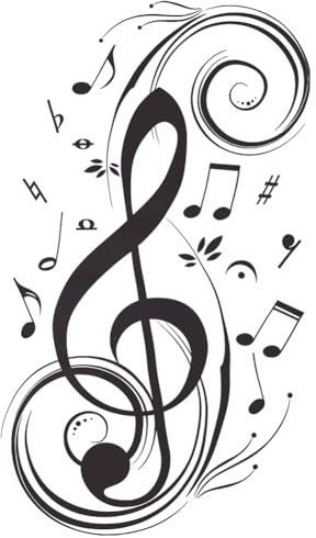CREATCABIN Music Note Wall Stickers Black Vinyl Wall Decal Large 23 x 13.8 inch Musical PVC Self Adhesive Studio Aesthetic Mural Living Room Art Peel Decals for Home Classroom School Window Decoration