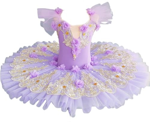 Purple,130,EFLALYHG Flickor Professionell Balett Tutu-klänning Barn Prinsessfat Pannkaka Svansjön Ballerina Scendanstävling Kostym