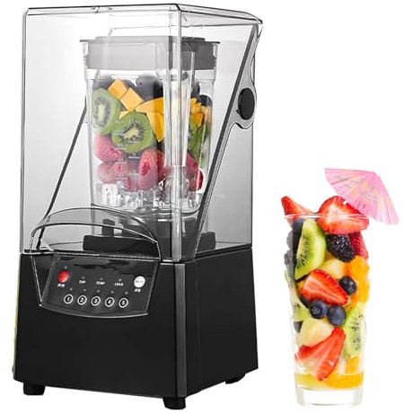 Blender Intelligent 2200W, Mixeur à Smoothie Silencieux 2L pour Glace Pilée, Jus et Préparations Culinaires Familiales