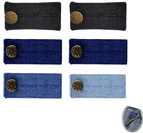 6 Stück Jeans Taille Erweiterung Knopf, Hosenerweiterung Schwangerschaft Hosen Erweiterung Hosenbunderweiterung Knopf Elastische Knopfverlängerung Für Hosen, 8,3 x 3,5 cm Damen Herren/4 Farben