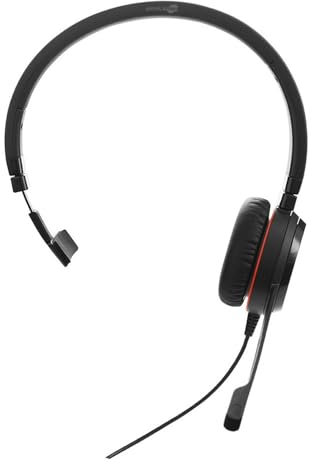 SIMPLETEK - Casque audio mono MS filaire avec fil jack 3,5 mm et microphone de bureau USB USB-A 4993-823-309 | Adaptateur HSC016 Sac de protection inclus