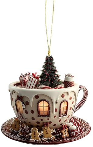 Adorno De Árbol De Navidad, para Árboles Exteriores, Colgante Casa Nieve Acrílico 2D Unisex para Mochila Bolso Estantería Trabajo