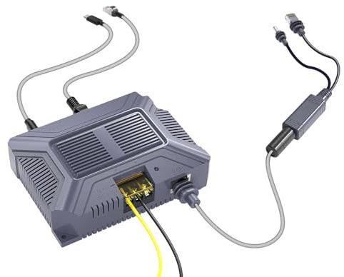 HINAYOSAN Fuente de alimentación pasiva Gigabit con divisor de 12 V compatible con antenas de satélite Link Miniture de 150 W, inyector PoE pasivo para Link