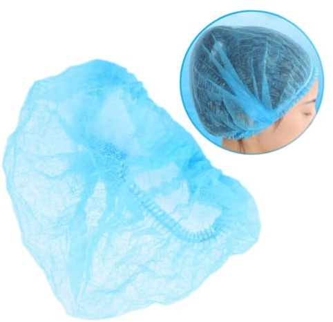 Gogogmee 20stücke Einweg Haarnetz Vliesstoff Dehnbar Atmungsaktiv Schutzhaube Für Reinigung Make-up Lebensmittelservice Labor Hygiene Blau