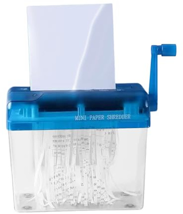 Duvcoywae Small Paper Shredder | Portable Paper Cutter Hand Crank Shredder,Personal Cutting Machine for Classroom Office Home Credit Card Document Mail Notes Receipts Bills