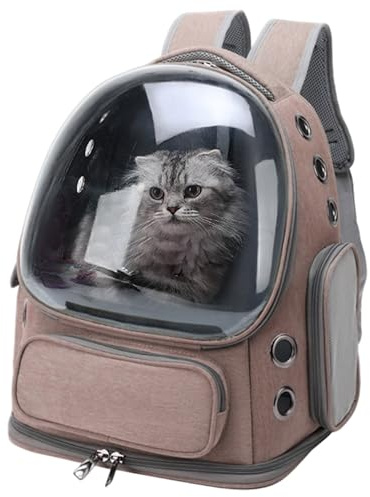 Whyzsjnclg Kattryggsäck, katt ryggsäckshållare 3D stor andningsbar ergonomisk bubbla med justerbar rem vattentålig för resor, shopping, veterinär, kaffe, transportör