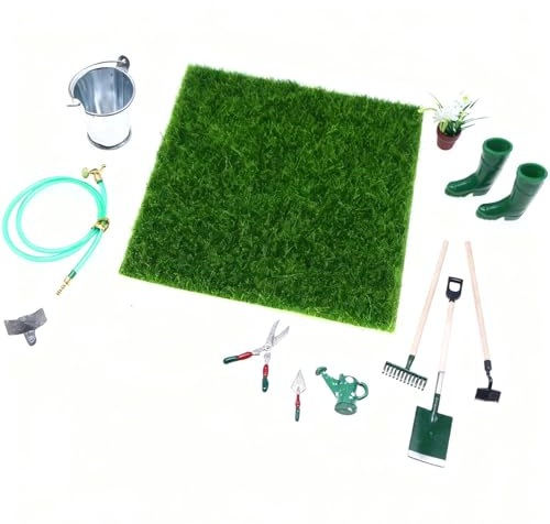Générique Petits Outils De Jardinage,Figurines avec Râteau Et Pelle,12 Pièces D'Accessoires De Jardin De Fées Miniatures - pour Collectionneurs Noël Anniversaire Fêtes Terrasse Maison Photo Scènes