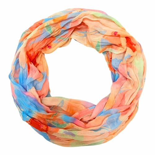 Farbverlauf Seide Loop Farbverlauf Frühling Rundschal Regenbogen Sommer Herbst Leicht Schal Stola