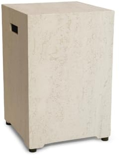 Happy Cocooning Gasflaschen-Cover – Elegante Schutzhülle & Outdoor-Beistelltisch (Square (Travertine))