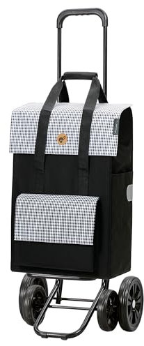 Andersen Einkaufstrolley - klappbar - 54 Liter - 4 Räder - höhenverstellbar - belastbar 50 kg - Stahlgestell - Trolley - Quattro Shopper Milla schwarz