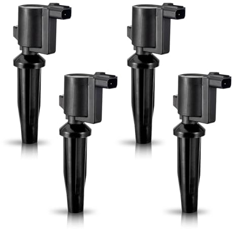 ENA Set of 4 Ignition Coil Pack Compatible with Ford Mazda Mercury Escape Focus Tribute Mariner Transit Connect Fusion Ranger MKZ 2.0L 2.3L 2.5L DOHC Replaces FD505 DG501 DG504 DG541 DG507 - Black