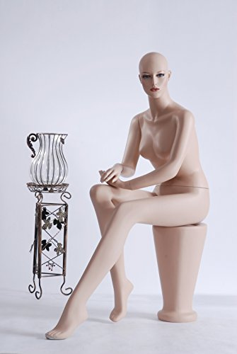 TonHan A-5 Schaufensterpuppe Schaufensterfigur Sitz weiblich Neu mit Gesicht. Hautfarbe sitzend