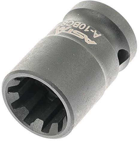 ASTA A-10BCS Bremssattel-Einsatz, geeignet für Audi und Porsche, 10-Kant, 20 mm, Schwarz, Chrom Vanadium Stahl, Montagebügel, Haltegriff