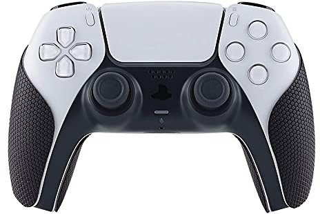eXtremeRate PlayVital Anti-glid Skins Sticker Grip för ps5 kontroll | Svettabsorberande Kontrollgrepp för ps5 Texturerad Mjuk Gummikudde Handtag Hud-Svart