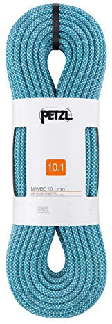 PETZL Mambo Griffiges Einfachseil von 10,1 mm Durchmesser zum Hallen- und Felsklettern, Farbe: Türkis, Länge: 50 m, R32AC 050