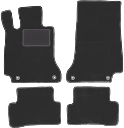 Wielganizator Velours Fußmatten 4-TLG Set passend für Mercedes C W205 z podnóżkiem (2015-) | Qualität: CARLUX, passgenau, Graphit/Grau