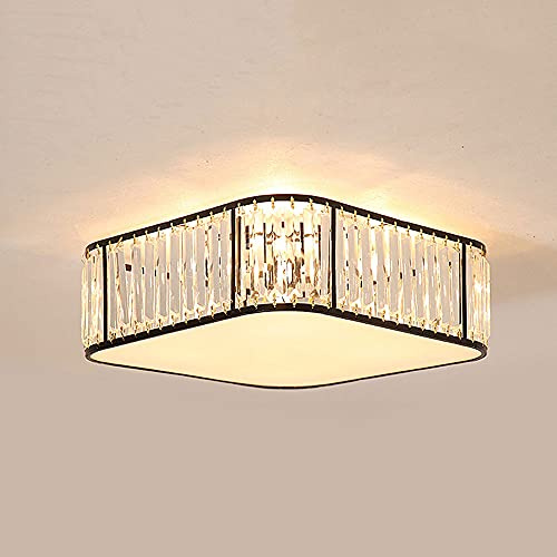 WFZRXFC Luz de techo de montaje empotrado LED creativa de borde cuadrado de cristal europeo Lámpara de techo con pantalla de acrílico de alta transmisión de luz Accesorio de iluminación fácil de insta
