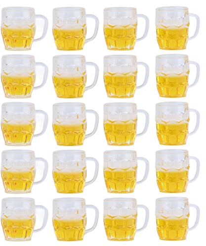 RANNYY Mini-Bierkrüge, 20-teiliges Modell-Simulations-Bierkrug-Modell für Mini-DIY-Bastelzubehör