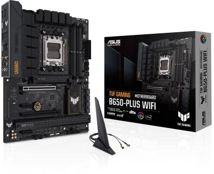 ASUS TUF Gaming B650-PLUS WiFi Socket AM5 (LGA 1718) Ryzen 7000 ATX Gaming Motherboard (14 Leistungsstufen, PCIe® 5.0 M.2 Unterstützung, DDR5 Speicher, WiFi 6, USB4® Unterstützung und A. ura Sync)
