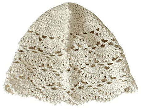 GALPADA Gehäkelte Spitzenmütze Damen Vintage Turban Sommer Handgemacht Leicht Atmungsaktiv Elegante Beanie Kappe für Frauen Mädchen Theater Party