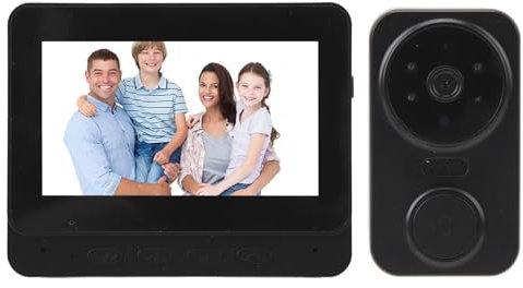 Visual Intercom Doorbell, 1080P HD Dual Video Doorbell, 2.4GHz WiFi, 2 Way Intercom, Night Vision, Wide Angle, Monitoring, for Villa House Office Apartment