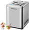 COUPLUX Macchina per gelato da 2,64 Qt, macchina per gelato con grande capacità e congelamento veloce con compressore integrato, facile da usare e pulire, con tutto in acciaio inossidabile, display