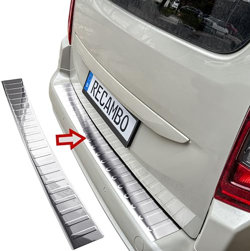 Recambo RECAMBO Protezione per paraurti in acciaio inox lucido, effetto cromato, compatibile con Toyota Proace City, anno di costruzione dal 2020, styling e protezione per il paraurti