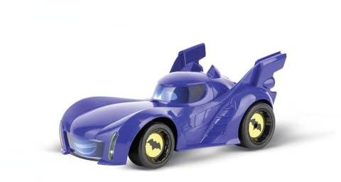 Carrera FIRST 370201080 RC Batwheels Bam Fjärrstyrd bil, 2,4 GHz, originallicens, för barn från 3 år, med LED-lampor och ljudeffekter, inklusive Batman-spelfigur, lättstyrd