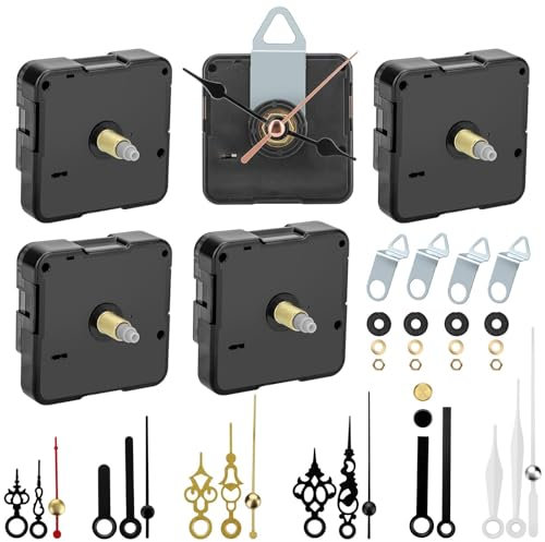 EEEKit Quartz Clock Mechanisms Replacement, 5PCS Clocks Movements with 7 Pairs Short Hands for Battery Powered Clock Repair