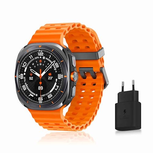 Samsung Galaxy Watch Ultra, Montre Connectée Intelligente, Suivi de Santé, Suivi Sportif, 47mm, 4G, Gris Titane, Galaxy AI, Chargeur Secteur Inclus (Version FR) [Exclusivité Amazon]