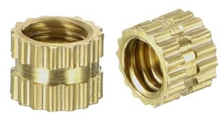 TOP-VIGOR 100Pcs Threaded Insert Knurled Nuts, M4 x 4mm x 5mm OD Brass Female Thread Knurled Nuts, Embedment Nut Insert for 3D Printer
