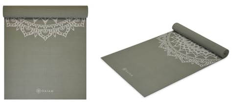 GAIAM Olive Marrakesh Yogamatte, bedruckt, klassisch, 5 mm, Olivgrün