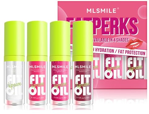 Lot de 4 rouges à lèvres hydratants à haute brillance Crystal Jelly - Hydratants et non collants - 12 heures