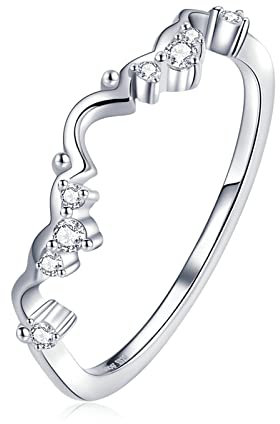 Zirkon-Spitzensaum-Kronenring für Frauen, Hochzeit, Fingerringe, Schmuck